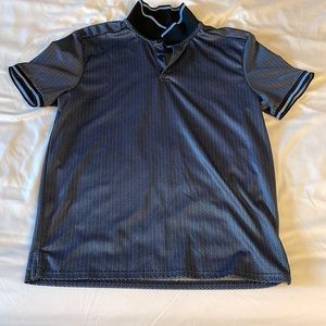 Dark Blue Patterned Polo Shirt